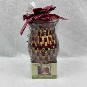 Yankee Candle Mosaic Glass Wax Warmer with 2 Wax Melts + 12 Tealights NIP